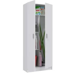 Armadio ingresso 73x180h cm 2 ante battenti multiuso bianco opaco Corie