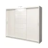 Armadio scorrevole 250x215h cm 3 ante moderno cassetti e led bianco Larissa