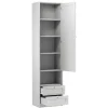 Armadio shabby 54x220h cm con vano comodino bianco Shubo