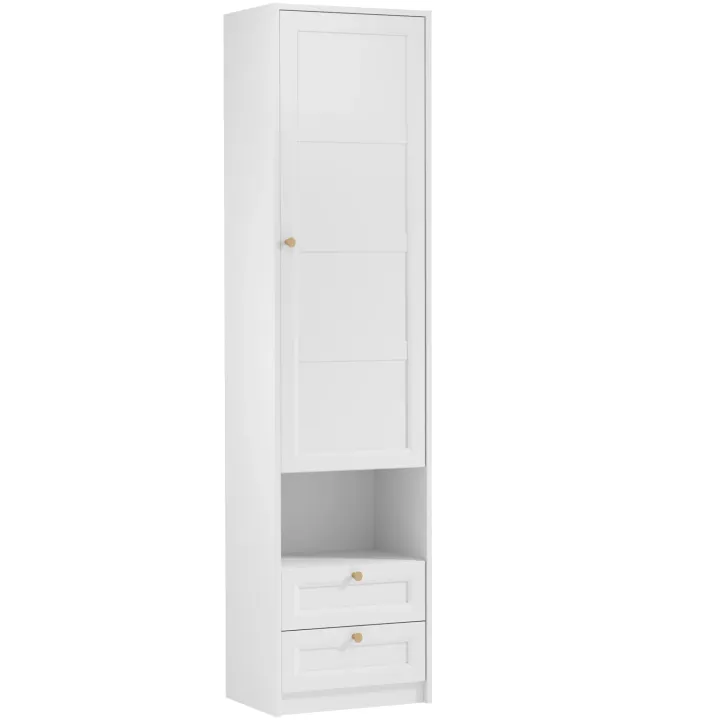 Armadio shabby 54x220h cm con vano comodino bianco Shubo