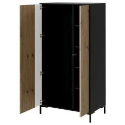 Armadio soggiorno 90x184h cm 2 ante rovere nero Duble