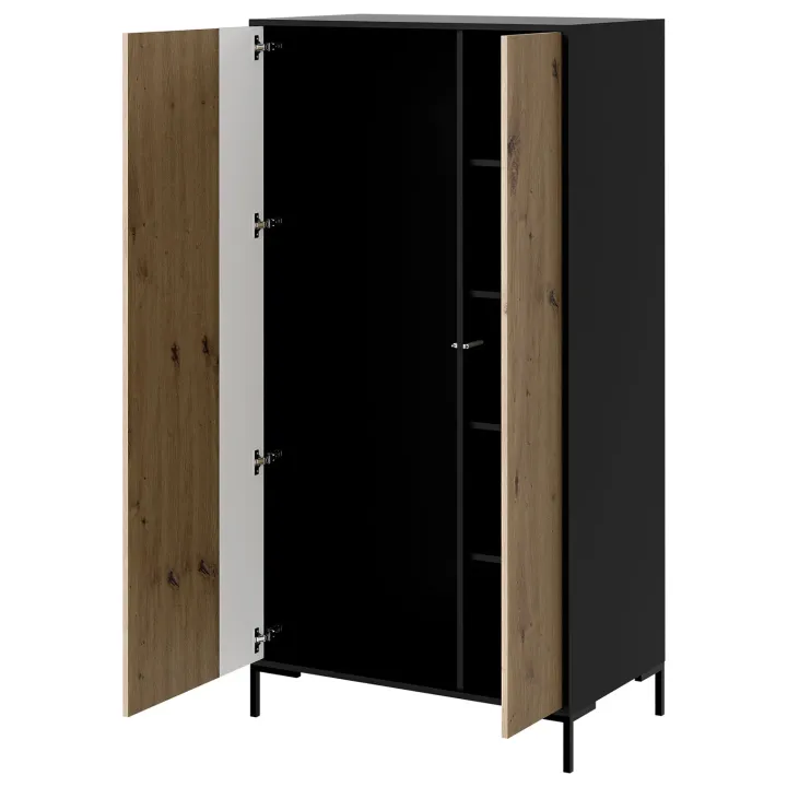 Armadio soggiorno 90x184h cm 2 ante rovere nero Duble