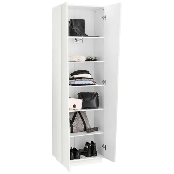 Armadio soggiorno 60x200h cm moderno bianco lucido Candia Gihome®