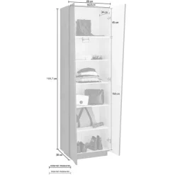 Armadio soggiorno 60x200h cm moderno bianco lucido Candia Gihome®