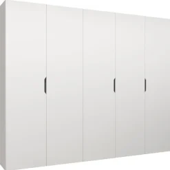 Armadio 250x202 cm 5 ante bianco opaco Valencia