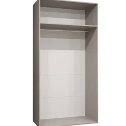 Armadio 100x202 cm 2 ante con specchio beige cashmere Valencia