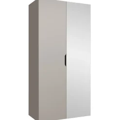 Armadio 100x202 cm 2 ante con specchio beige cashmere Valencia