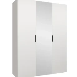 Armadio 150x202 cm 3 ante con specchio bianco opaco Valencia