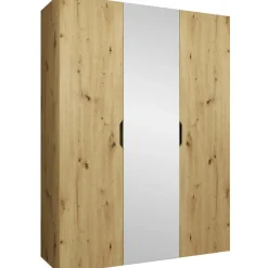 Armadio 150x202 cm 3 ante con specchio rovere Valencia