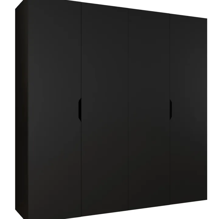 Armadio 200x202 cm 4 ante nero opaco Valencia