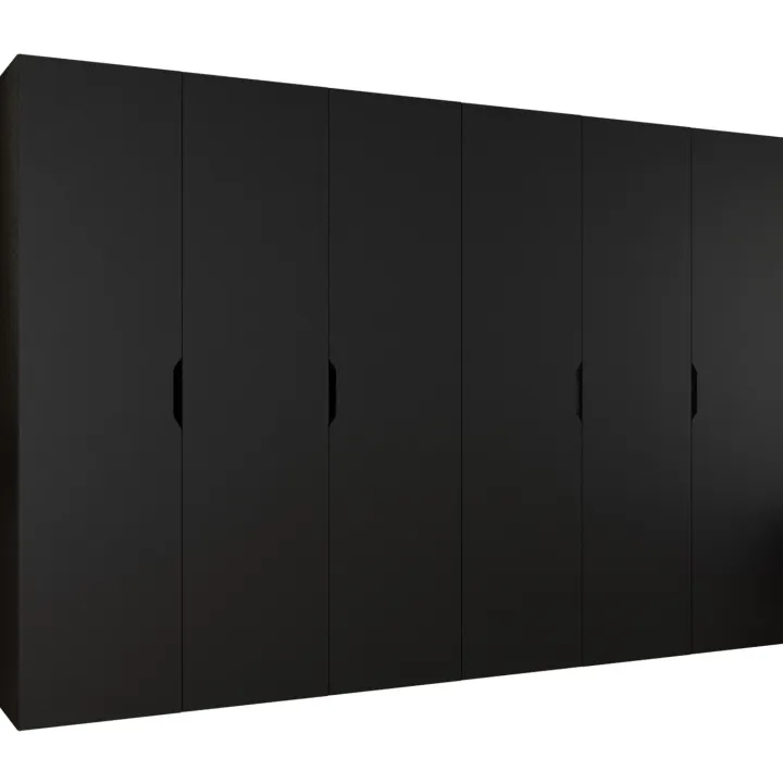 Armadio 300x202 cm 6 ante nero opaco Valencia