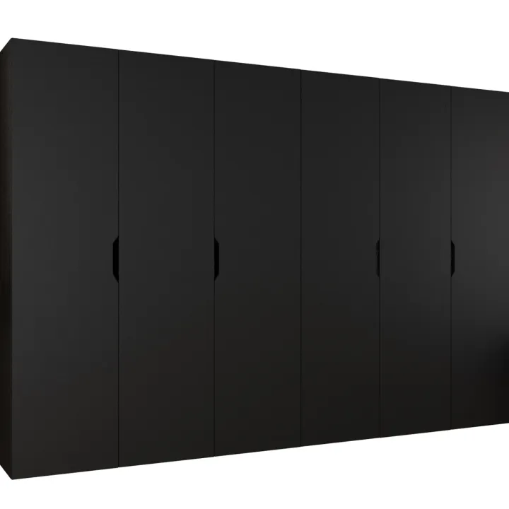 Armadio 300x202 cm 6 ante nero opaco Valencia