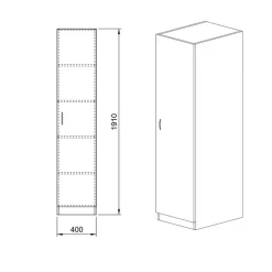 Armadio 40x191h cm 1 anta moderno rovere sonoma Marzia