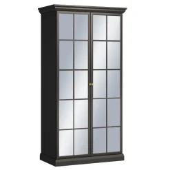 Armadio 103x200h cm 2 ante a specchio shabby nero grafite Purro