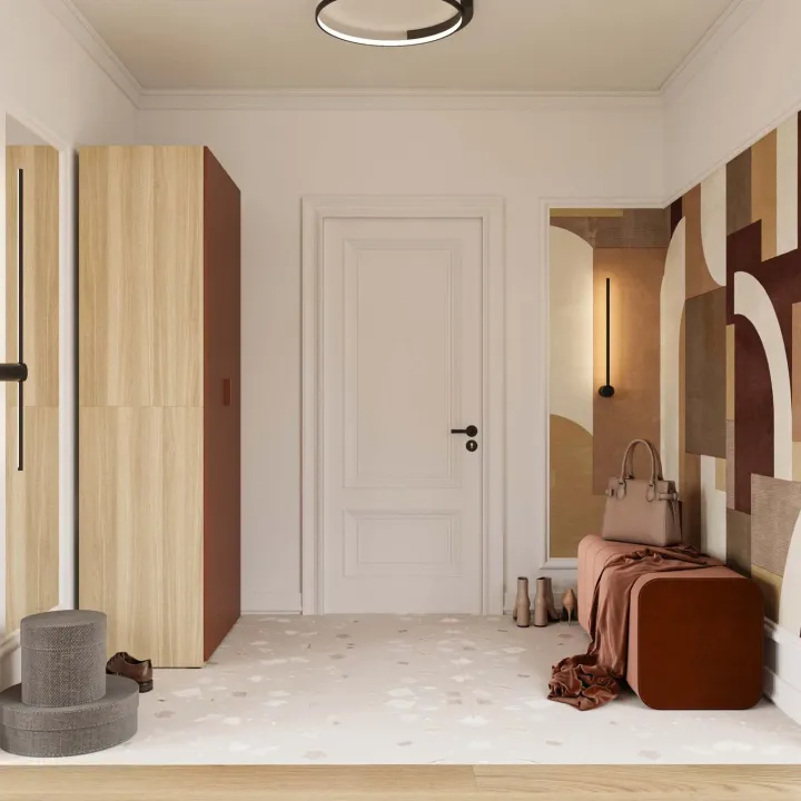 Armadio 90x215h cm 2 ante battenti rosso mattone rovere Niman