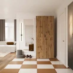 Armadio 90x215h cm 2 ante battenti rovere Niman