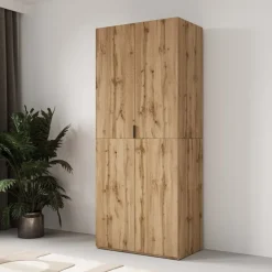 Armadio 90x215h cm 2 ante battenti rovere Niman
