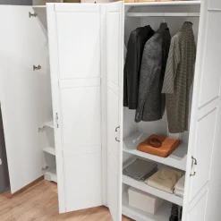 Armadio 203x206h cm 4 ante battenti stile classico bianco Friuli