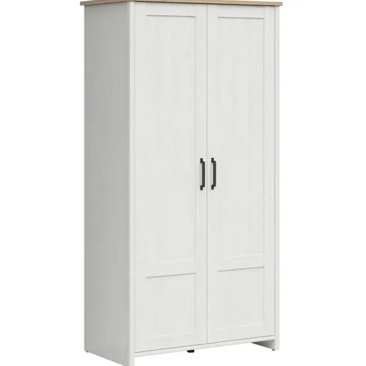 Armadio 102x201h cm 2 ante bianco frassinato rovere Lars