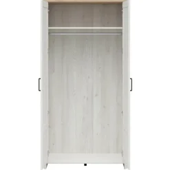 Armadio 102x201h cm 2 ante bianco frassinato rovere Lars