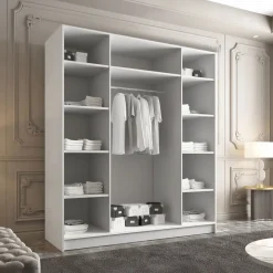 Armadio 200x215h cm 4 ante bianco lucido oro Glammy 4