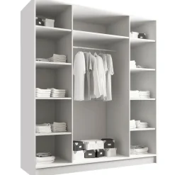 Armadio 200x215h cm 4 ante bianco lucido oro Glammy 4