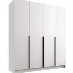 Armadio 200x215h cm 4 ante bianco lucido nero Glammy 4