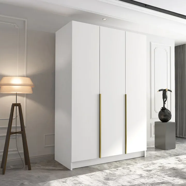 Armadio 150x215h cm 3 ante bianco lucido oro Glammy 3