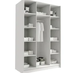 Armadio 150x215h cm 3 ante bianco lucido nero Glammy 3