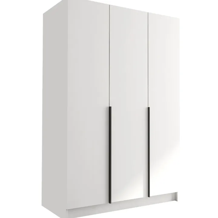 Armadio 150x215h cm 3 ante bianco lucido nero Glammy 3