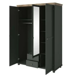 Armadio 154x216h cm 3 ante 2 cassetti con specchio verde quercia Texel