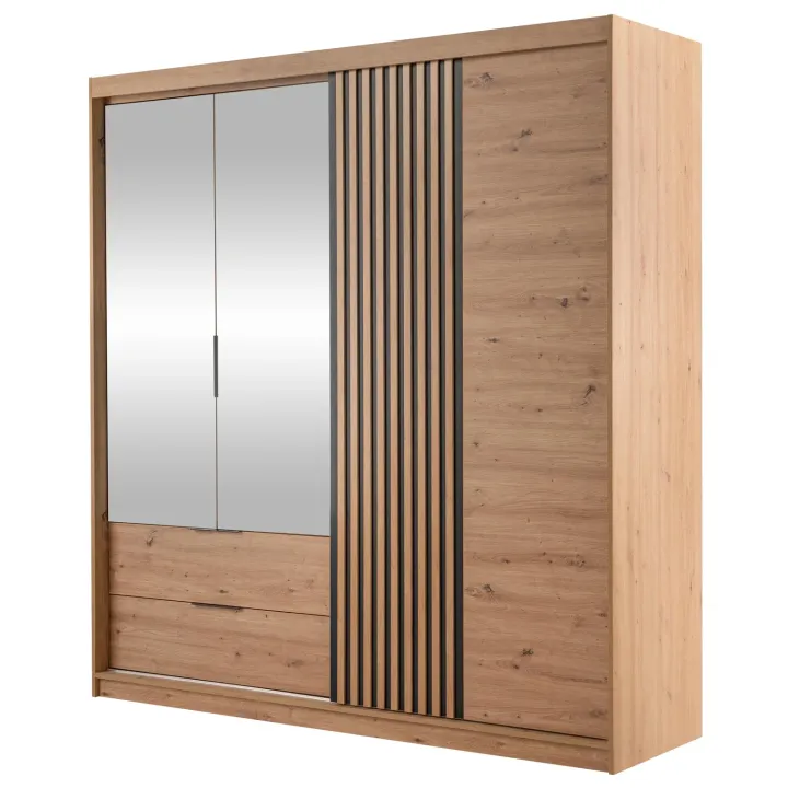 Armadio 203x213h cm 3 ante 2 cassetti rovere Stiky