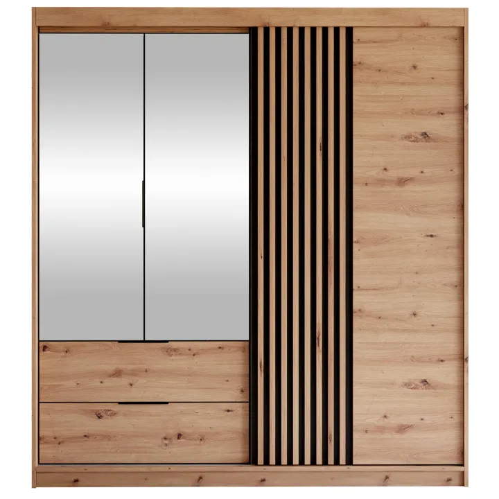 Armadio 203x213h cm 3 ante 2 cassetti rovere Stiky