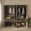 Armadio 220x211h cm 8 ante 4 cassetti tortora noce Raymonda