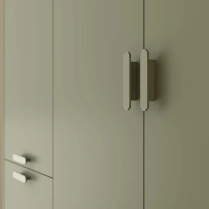 Armadio 190x215h cm 4 ante 6 cassetti verde salvia Yu