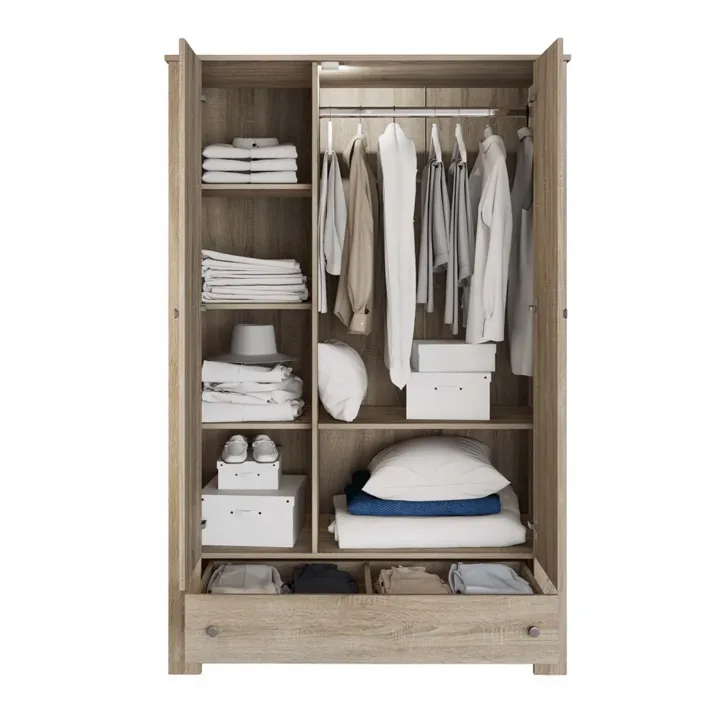 Armadio 124x180h cm 3 ante 1 cassetto rovere sonoma Londra