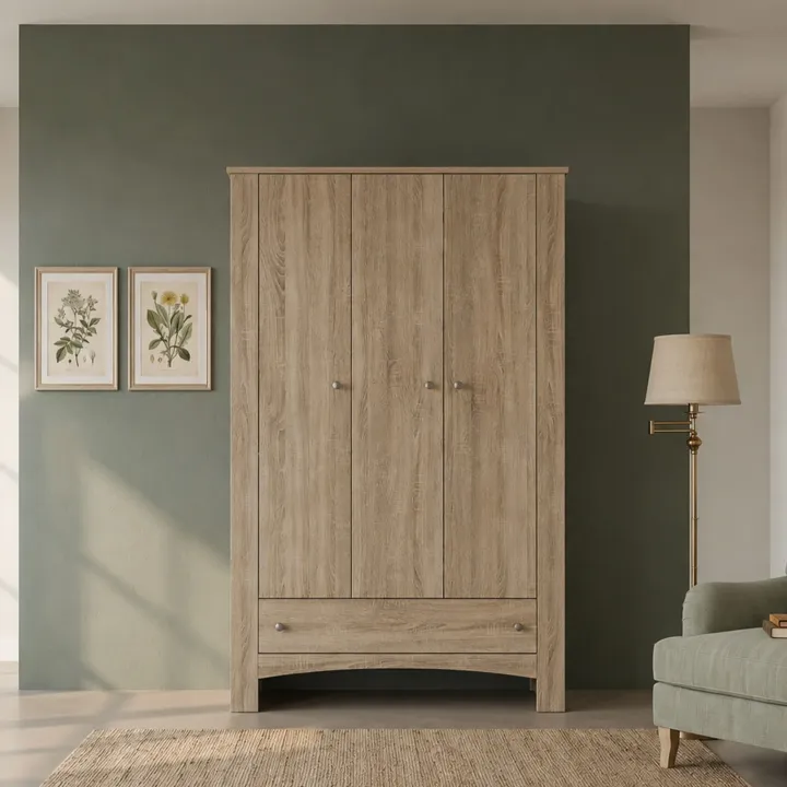 Armadio 124x180h cm 3 ante 1 cassetto rovere sonoma Londra