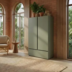 Armadio 89x150h cm 2 ante con cassetto verde Lolla