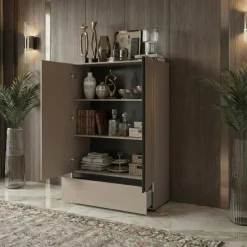Armadio 89x150h cm 2 ante con cassetto tortora Lolla