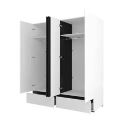 Armadio 180x210h cm 4 ante con 2 cassetti bianco opaco Lolla