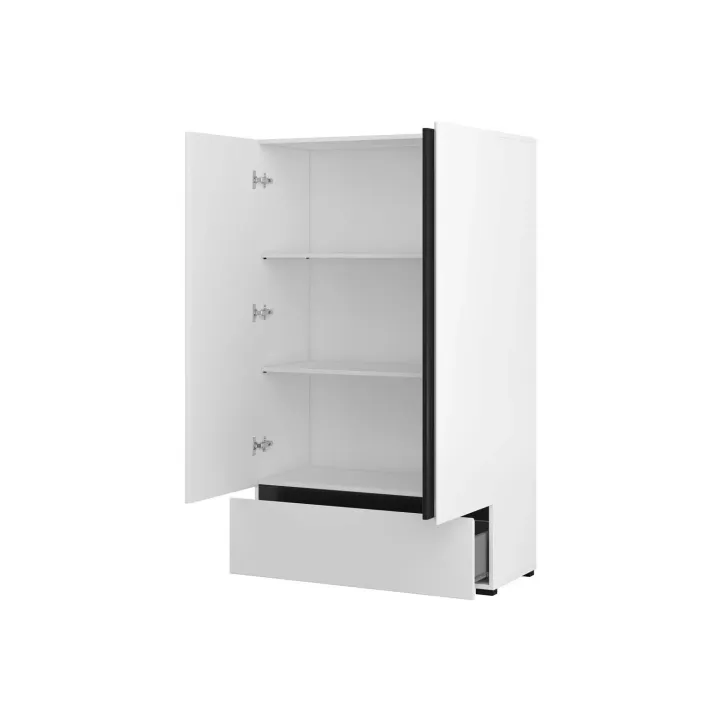 Armadio 89x150h cm 2 ante con cassetto bianco opaco Lolla