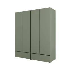 Armadio 180x210h cm 4 ante con 2 cassetti verde Lolla