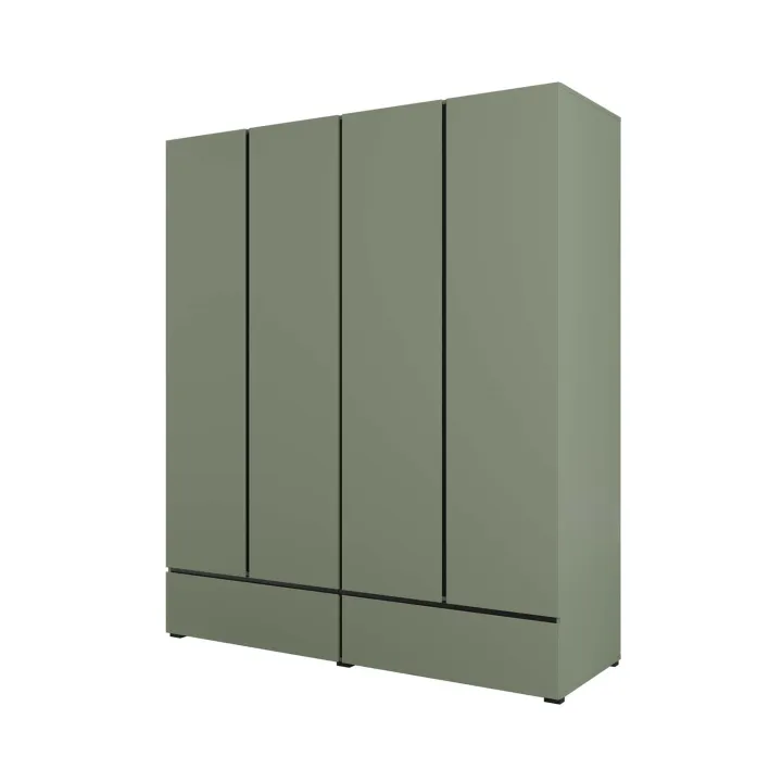 Armadio 180x210h cm 4 ante con 2 cassetti verde Lolla