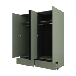 Armadio 180x210h cm 4 ante con 2 cassetti verde Lolla