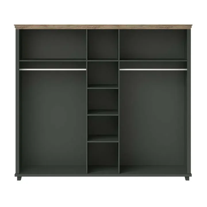 Armadio 246x216h cm 5 ante con specchio verde quercia Texel