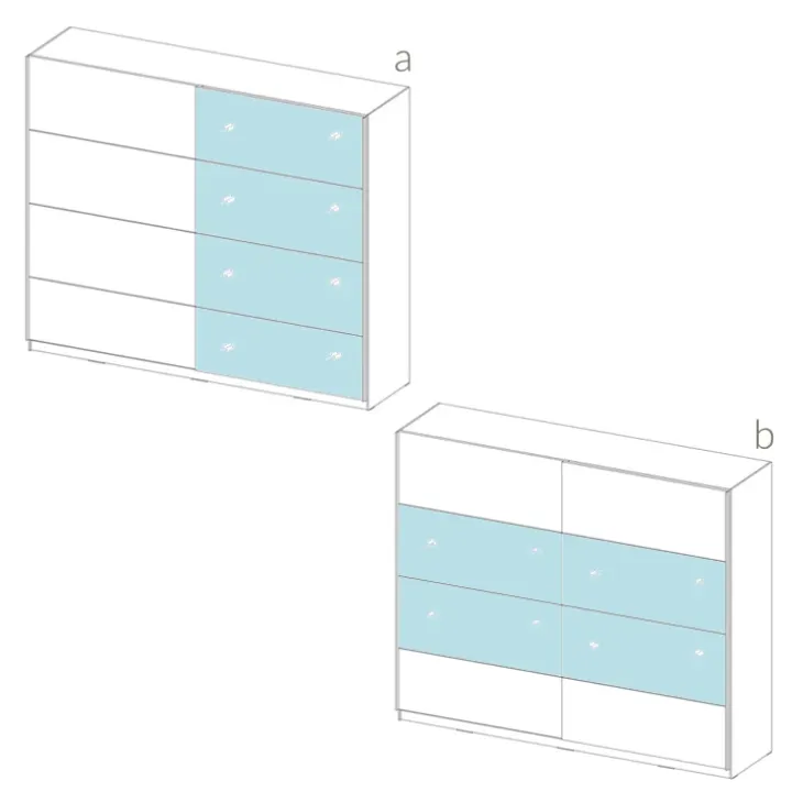 Armadio 150x210h cm 2 ante con specchio bianco opaco Pascal Gihome®