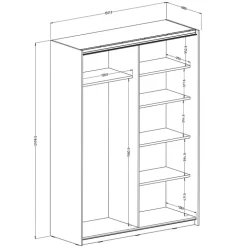 Armadio 150x210h cm 2 ante con specchio bianco opaco Pascal Gihome®