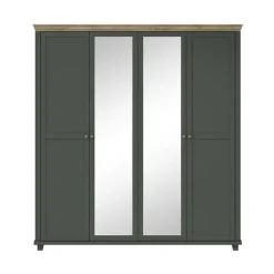 Armadio 200x216h cm 4 ante con specchio verde quercia Texel
