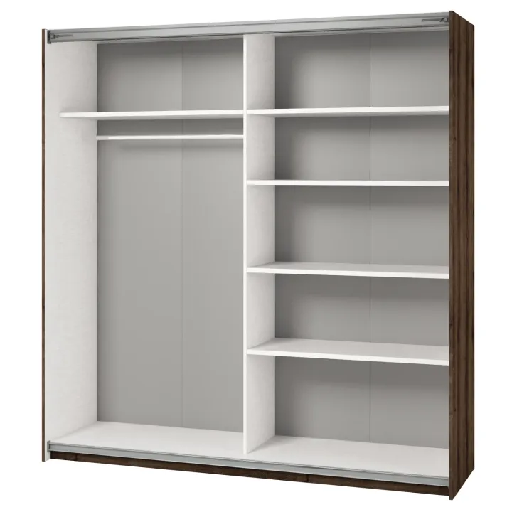 Armadio 200x210h cm 2 ante con specchio rovere scuro Lisbona Gihome®