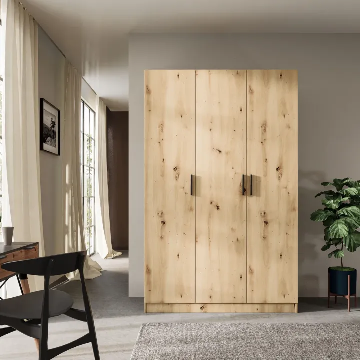 Armadio 120x191h cm 3 ante design rovere rustico Rodari